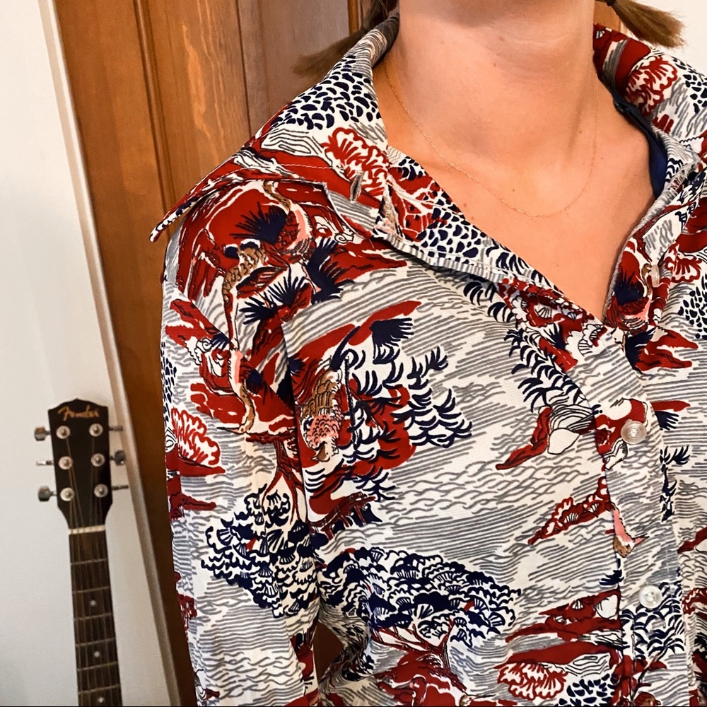 Japanese pattern button up